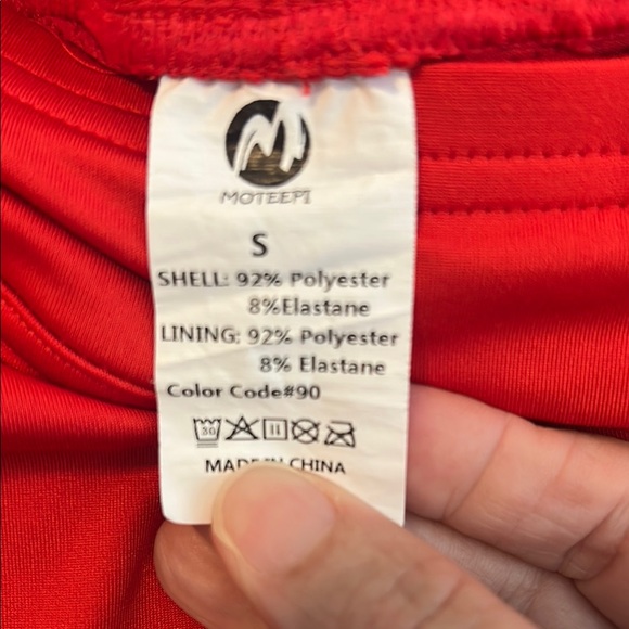 Red Ruffle Hem Skort - Picture 2 of 4